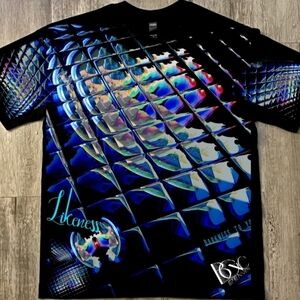 BGVC Denver Psychedelic Tiles all over print, unisex large, black, cotton